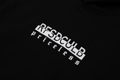 Kaisorn2024Pure black and white silk-screen lettering logo hoodie