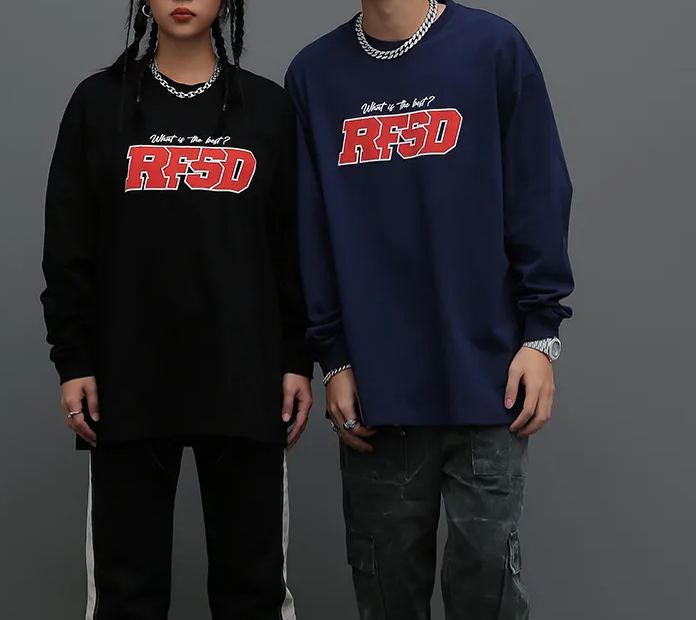 Kaisorn2024秋冬新品原创国潮印花长袖t恤250g宽松圆领t恤男