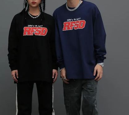 Kaisorn2024秋冬新品原创国潮印花长袖t恤250g宽松圆领t恤男