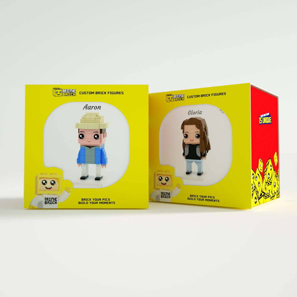 1-osobowe Niestandardowe Figurki Z Klocków Z Świątecznym Kapeluszem. Małe Figurki Z Klocków - MyCustomBrickFigures