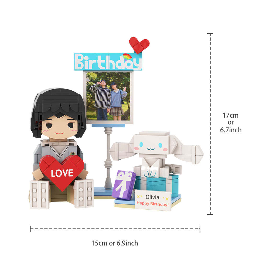 Prezenty Urodzinowe Dla Niego Niestandardowe Figurki Z Cegieł Spersonalizowane Figurki Z Cegieł Do Siedzenia Mała Zabawka Z Klocków - MyCustomBrickFigures
