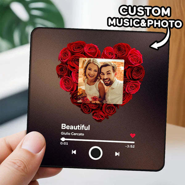 Spersonalizowany Album Fotograficzny Muzyka Magnes Na Lodówkę Prezenty Świąteczne Niestandardowy Telefon Spotify Muzyka Magnes Na Lodówkę Pro - MyCustomBrickFigures