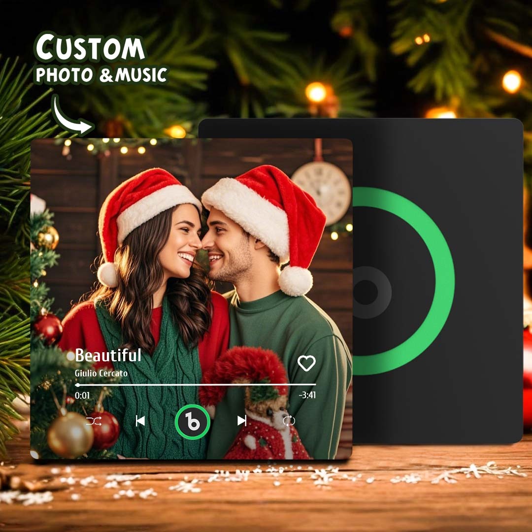 Spersonalizowany Magnes Na Lodówkę Z Muzyką Kolorowy Album Z Ramką Magnes Na Lodówkę Muzyka Na Ścianę Naklejka Ze Zdjęciem Ruch Muzyczny, Który Można Odtwarzać Prezent Dla Pary - MyCustomBrickFigures