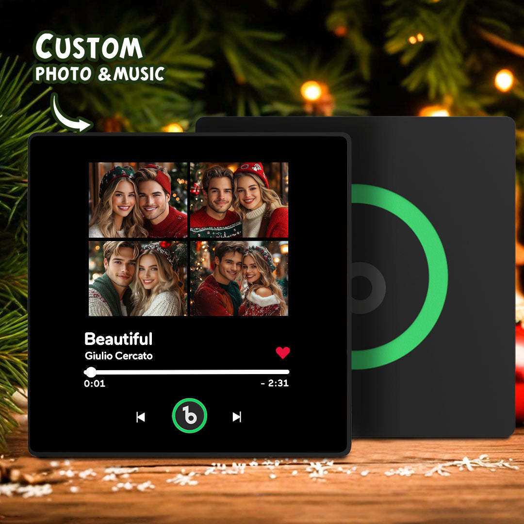 Spersonalizowany Magnes Na Lodówkę Z Muzyką Kolorowy Album Z Ramką Magnes Na Lodówkę Muzyka Na Ścianę Naklejka Ze Zdjęciem Ruch Muzyczny, Który Można Odtwarzać Prezent Dla Pary - MyCustomBrickFigures