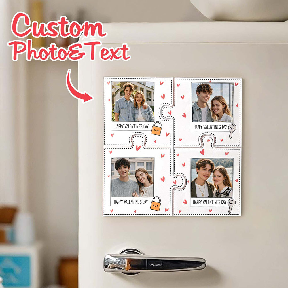 Niestandardowy Magnes Na Lodówkę Z Magnesem Na Lodówkę Ze Zdjęciem Spersonalizowane Magnesy Na Lodówkę Ze Zdjęciem Prezent Dla Pary - MyCustomBrickFigures
