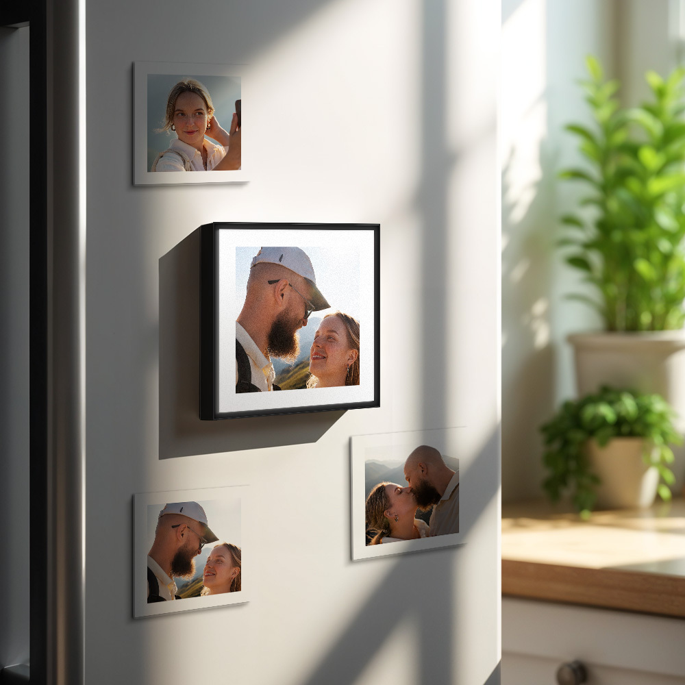 Spersonalizowany Magnes Na Lodówkę Z Muzyką I Zdjęciem. Możliwość Personalizacji Ramki 1-6. Spersonalizowana Piosenka Ze Zdjęciem, Która Może Odtwarzać Muzykę. Prezent Świąteczny Dla Niej. - MyCustomBrickFigures