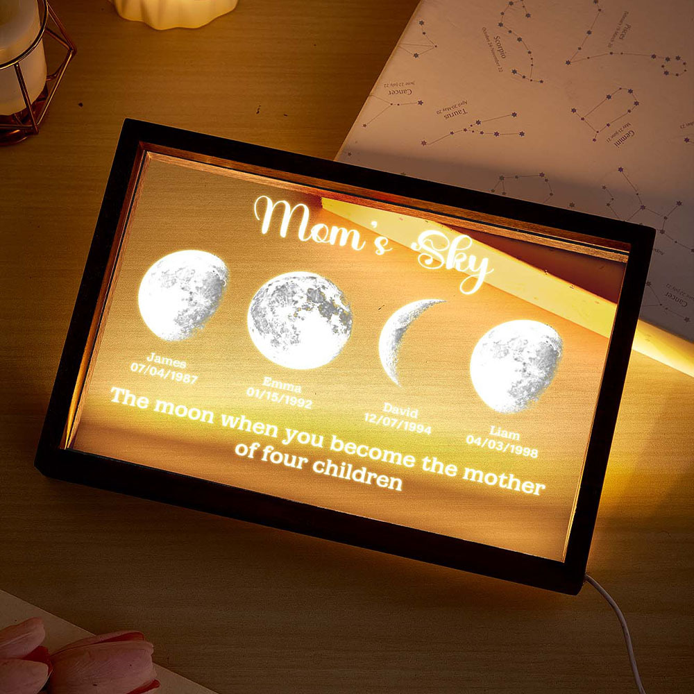 Spersonalizowana Ramka Świetlna Led „mom's Sky" Spersonalizowane Prezenty Dla Mamy - MyCustomBrickFigures