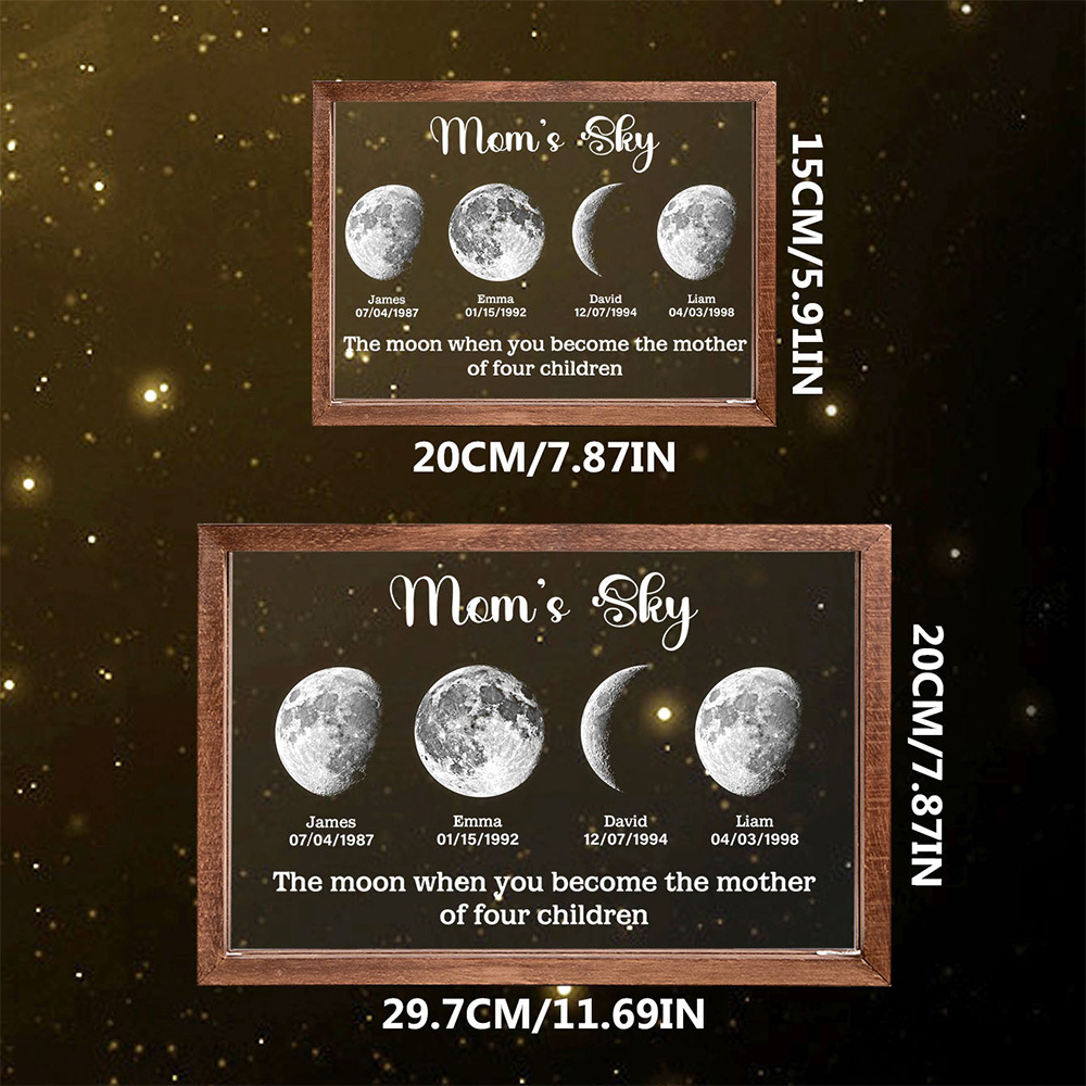 Spersonalizowana Ramka Świetlna Led „mom's Sky" Spersonalizowane Prezenty Dla Mamy - MyCustomBrickFigures