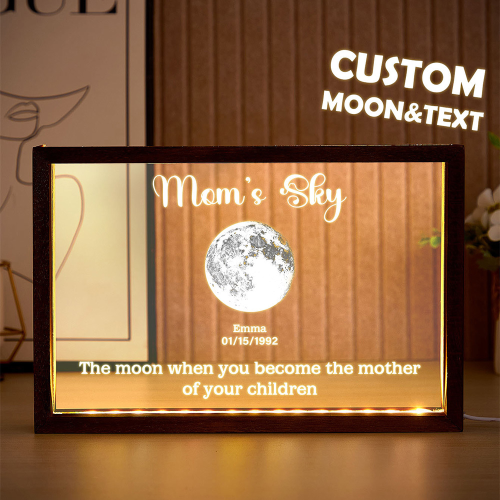 Spersonalizowana Ramka Świetlna Led „mom's Sky" Spersonalizowane Prezenty Dla Mamy - MyCustomBrickFigures