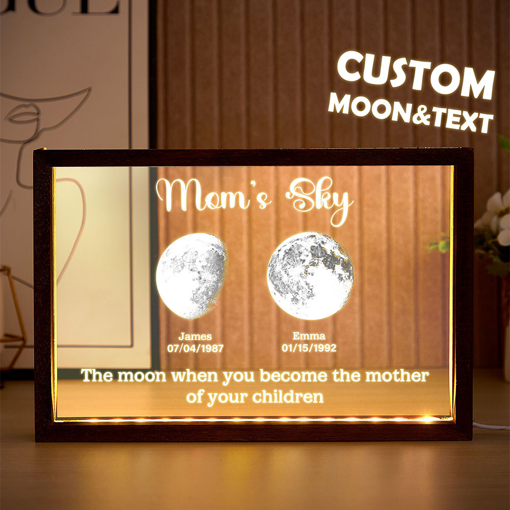 Spersonalizowana Ramka Świetlna Led „mom's Sky" Spersonalizowane Prezenty Dla Mamy - MyCustomBrickFigures