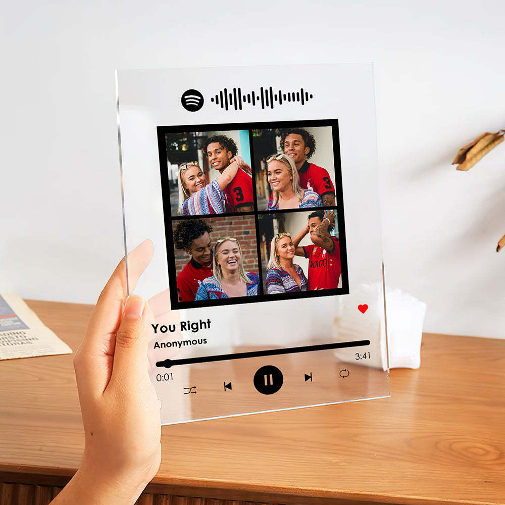 Niestandardowe Wiele Zdjęć Plakietka Spotify Niestandardowa Tabliczka Akrylowa Ze Zdjęciem - MyCustomBrickFigures