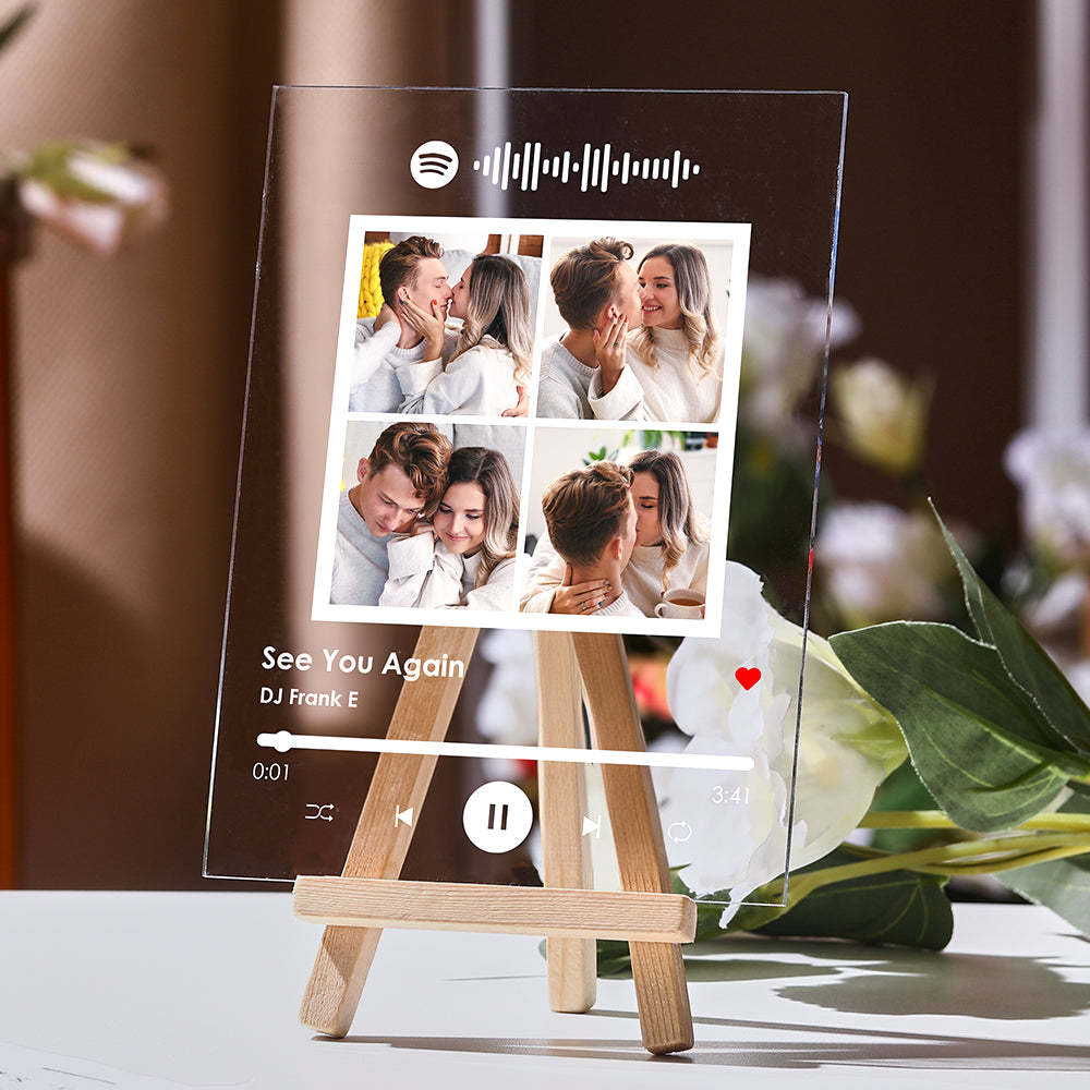 Niestandardowe Wiele Zdjęć Plakietka Spotify Niestandardowa Tabliczka Akrylowa Ze Zdjęciem - MyCustomBrickFigures