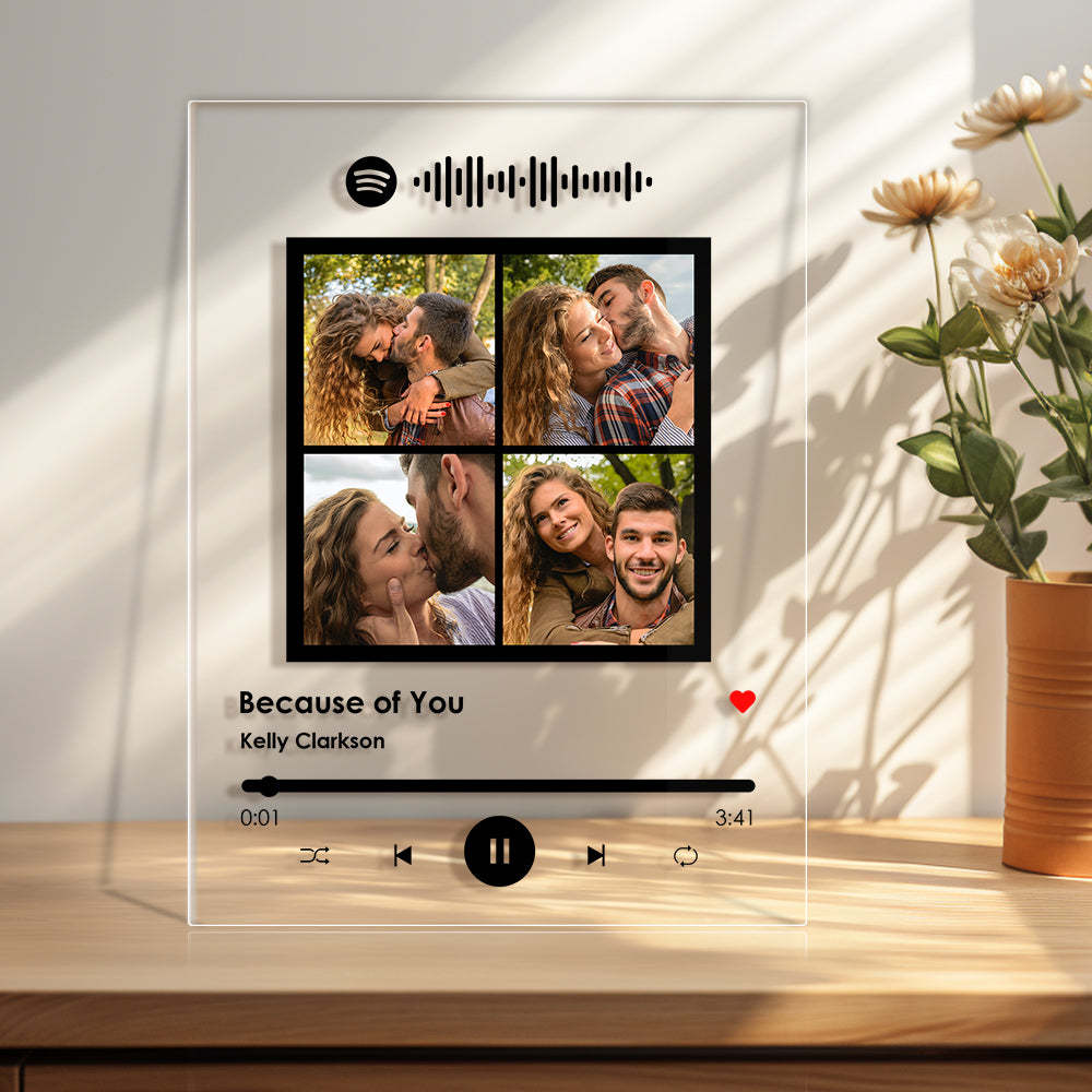Niestandardowe Wiele Zdjęć Plakietka Spotify Niestandardowa Tabliczka Akrylowa Ze Zdjęciem - MyCustomBrickFigures