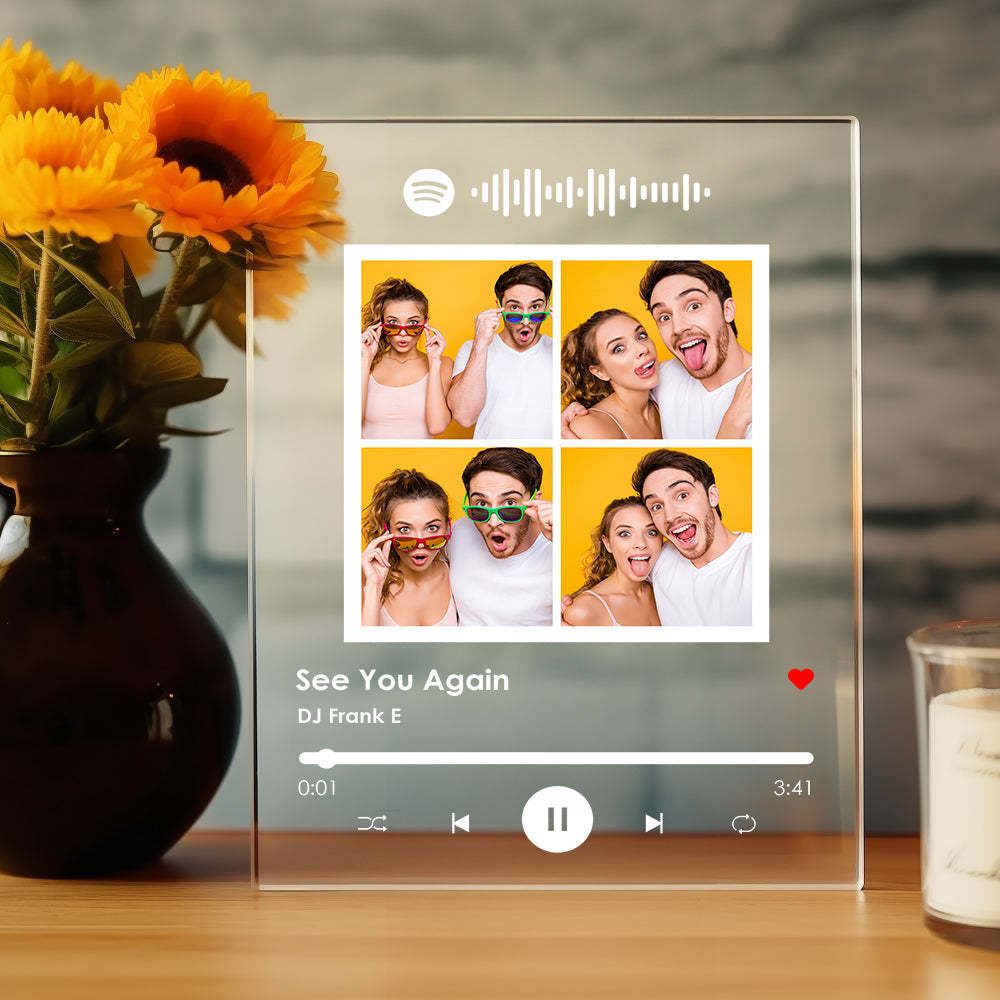 Niestandardowe Wiele Zdjęć Plakietka Spotify Niestandardowa Tabliczka Akrylowa Ze Zdjęciem - MyCustomBrickFigures