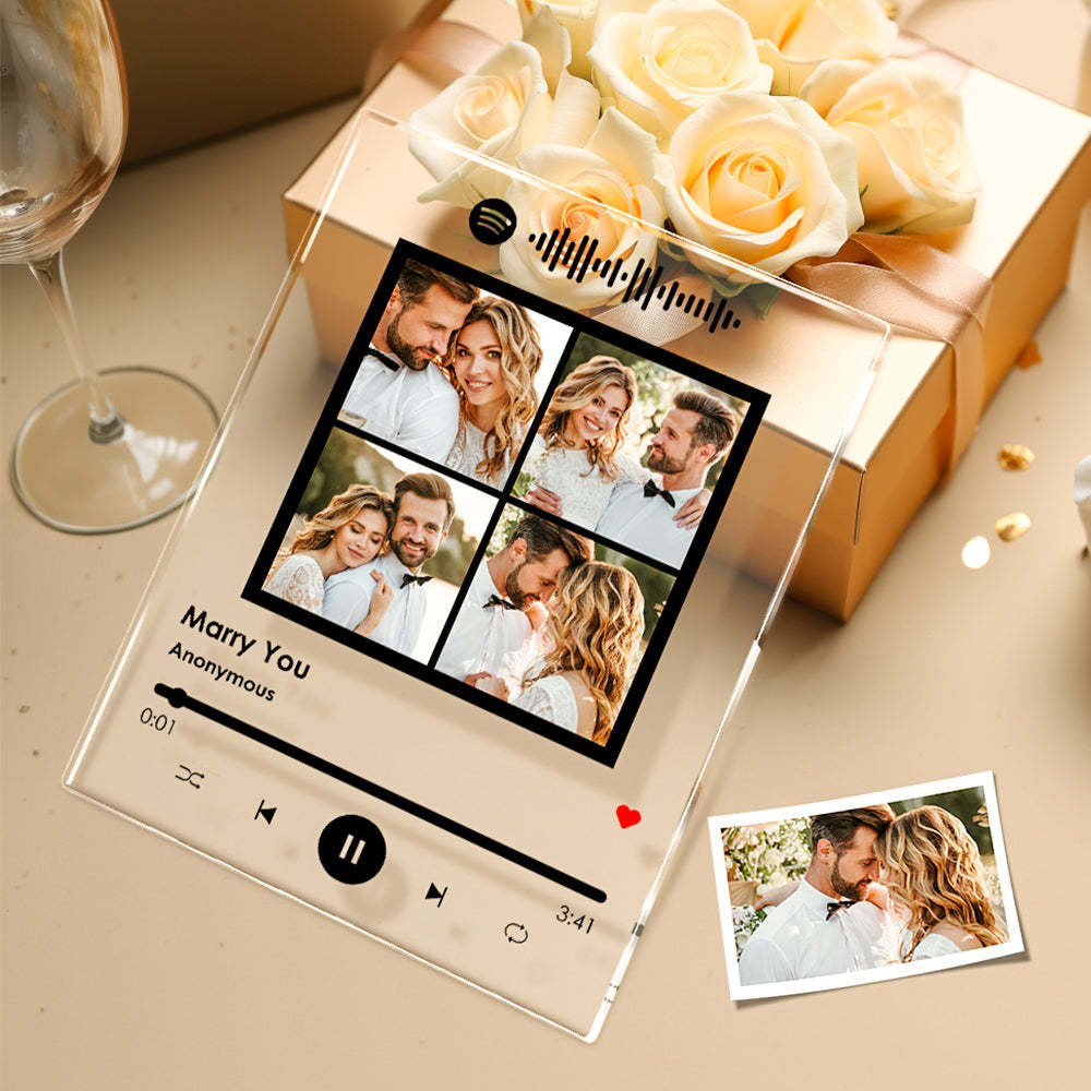 Niestandardowe Wiele Zdjęć Plakietka Spotify Niestandardowa Tabliczka Akrylowa Ze Zdjęciem - MyCustomBrickFigures