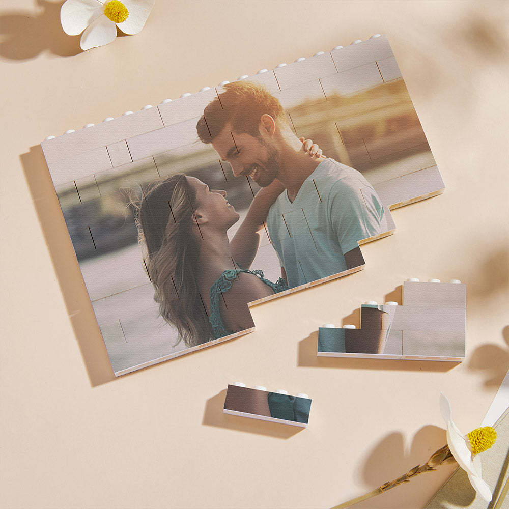 Prezenty Urodzinowe Spersonalizowana Cegła Budowlana Niestandardowy Kwadratowy Blok Fotograficzny - MyCustomBrickFigures