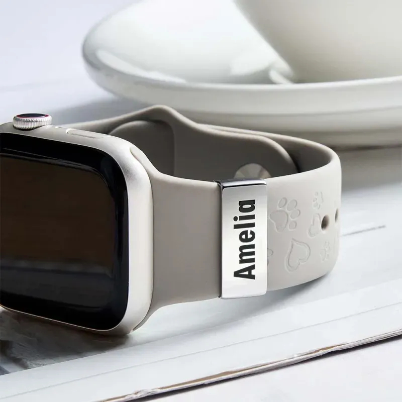 Personalizowany Zawieszka Do Zegarka Apple Watch Z Imieniem – Spersonalizowany Dodatek Do Paska, Grawerowana Biżuteria, Prezent Dla Nastolatka, Luksusowy Zawieszka Ze Stali Nierdzewnej, Wypełniacz Skarpet