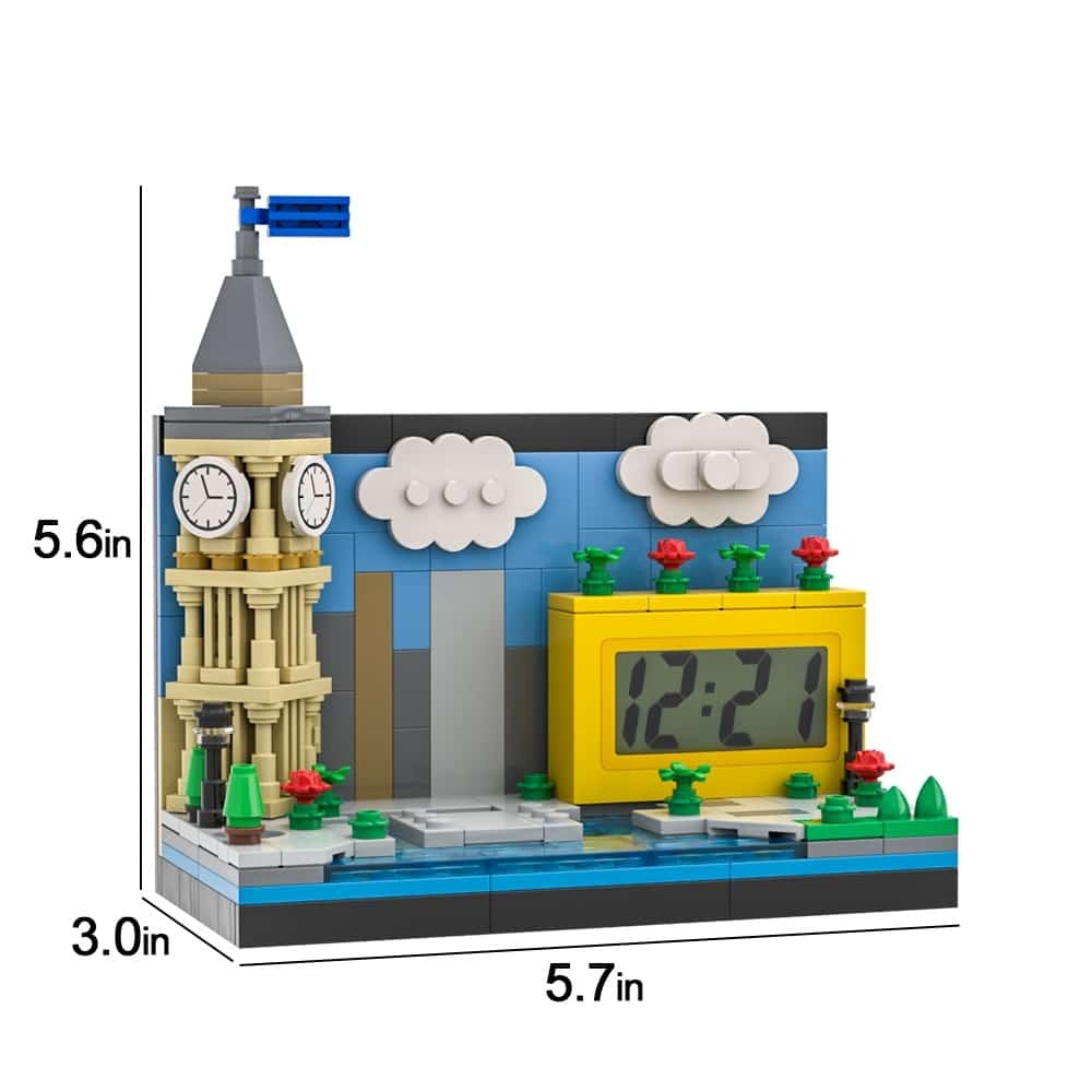Prezenty Świąteczne Niestandardowy Zegar Z Figurkami Z Cegły Spersonalizowany Zegar Z Cegły I Mini Miasta - MyCustomBrickFigures