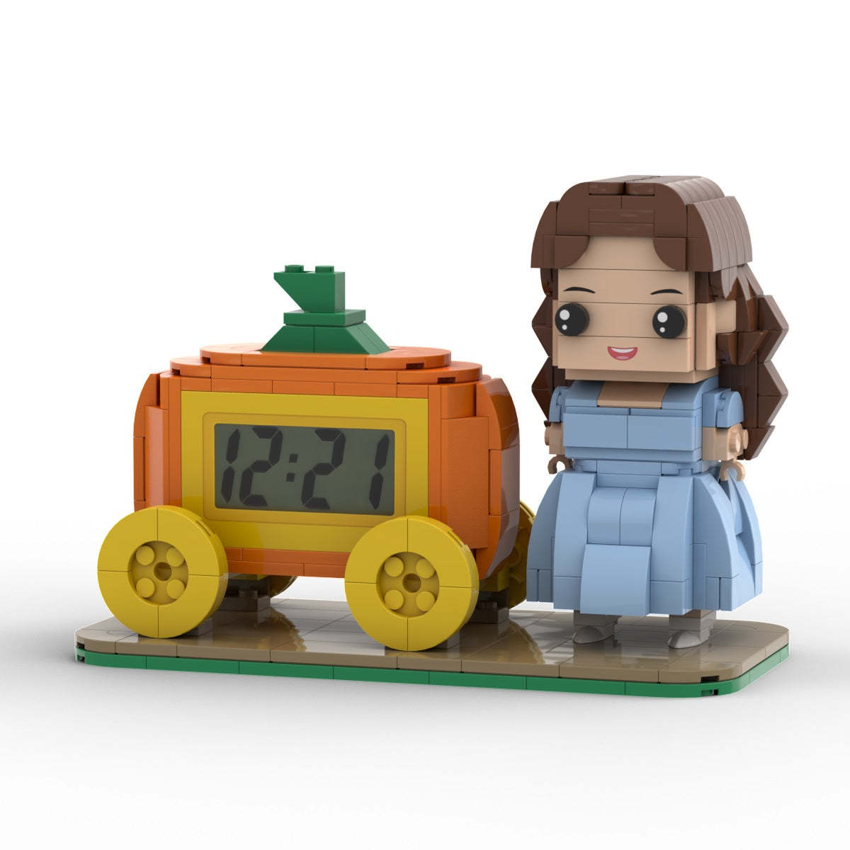 Prezenty Świąteczne Niestandardowy Zegar Z Figurkami Z Cegły Spersonalizowany Zegar Z Cegłą I Dynią I Figurkami - MyCustomBrickFigures