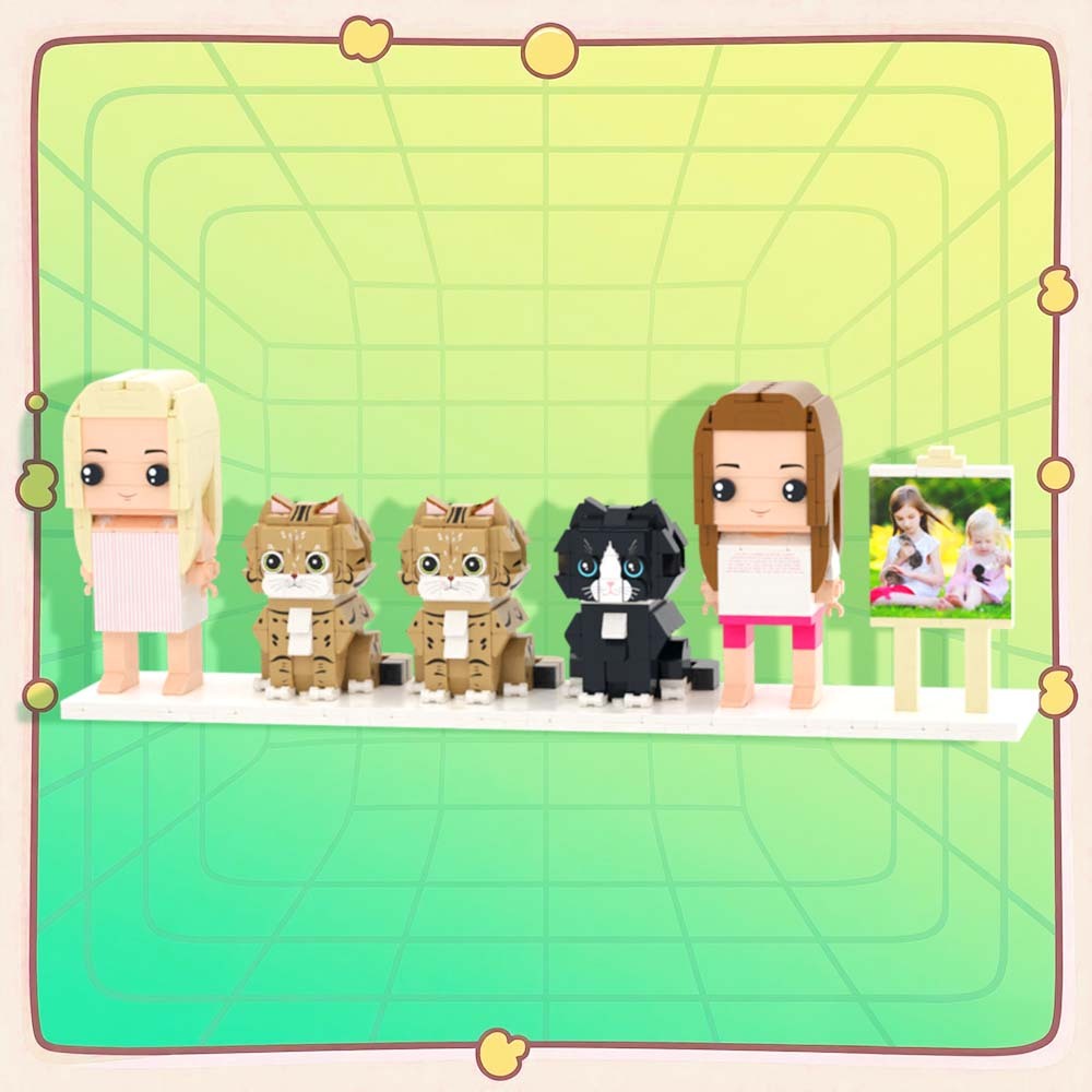 Personalizowane Figurki Z Klocków Przedstawiające Dwie Osoby, Pełne Ciała, Personalizowane Figurki Z Klocków Ze Zwierzętami, Prezent Dla Pary - MyCustomBrickFigures