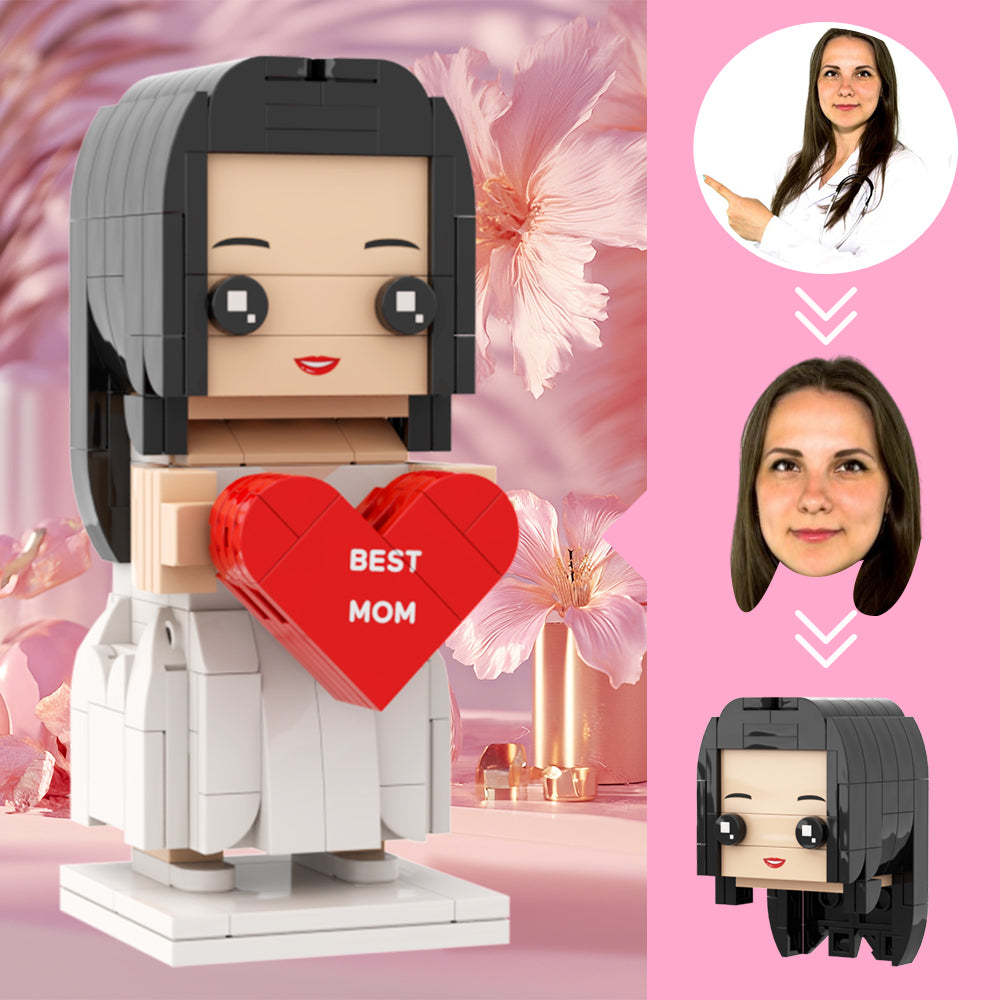 Prezent Na Dzień Matki Konfigurowalny Prezent Z Ceglanych Figurek Głowy Dla Najlepszej Mamy - MyCustomBrickFigures
