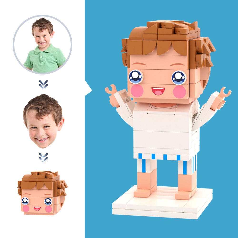 Dostosowane Białe T-shirty Z Głowami. Mała Zabawka Z Klocków. Możliwość Dostosowania Prezenty Z Cegły - MyCustomBrickFigures
