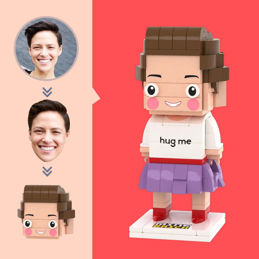 Personalizowane Figurki Z Klocków Head Hug Me Mała Zabawka Z Klocków Z Możliwością Dostosowania Prezenty Z Klocków Dla Niego - MyCustomBrickFigures