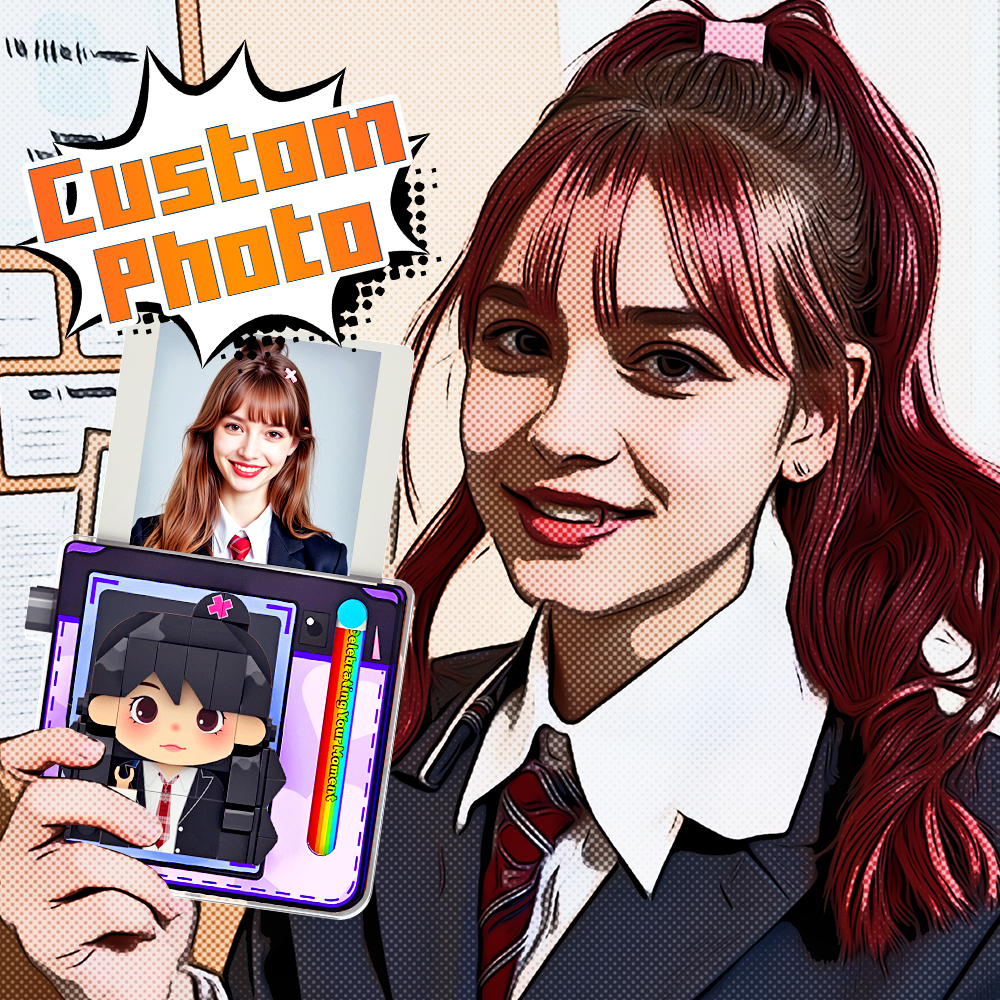 Spersonalizowane Fioletowe Magnesy Na Lodówkę W Kształcie Cegły W Stylu Polaroid Prezent Na Lodówkę Dla Dziewczyny I Chłopaka - MyCustomBrickFigures