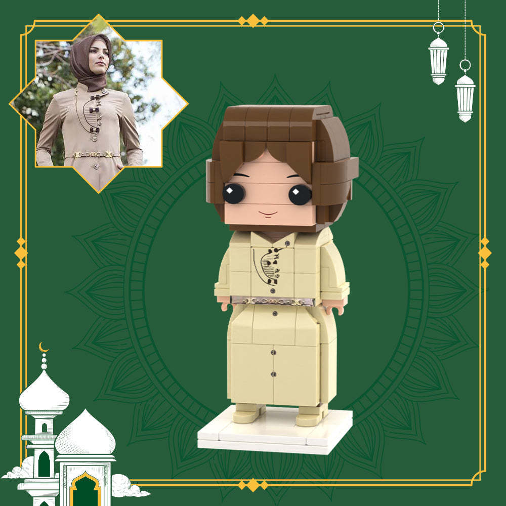 Prezenty Dla Dziewczyny Całe Ciało Możliwość Dostosowania 1-osobowa Figurka Z Cegły Niestandardowe Figurki Z Cegły Spersonalizowana Mała Zabawka Z Klocków - MyCustomBrickFigures