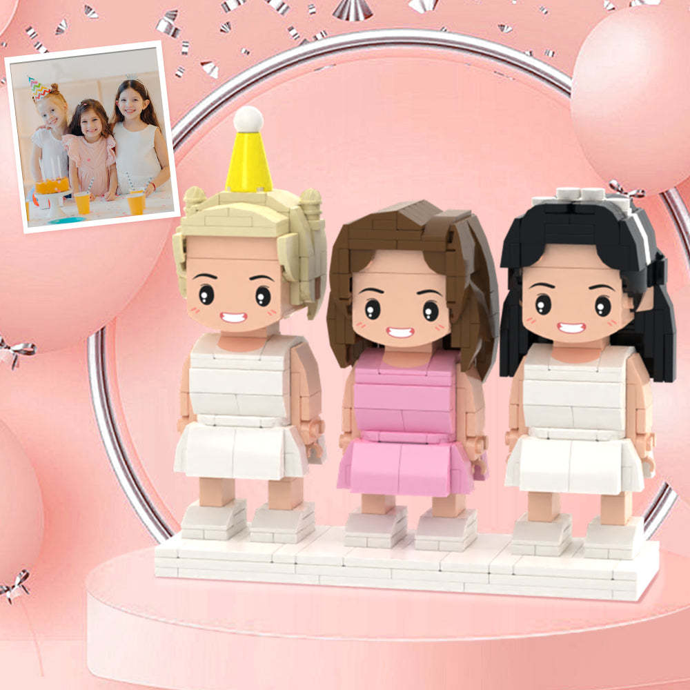 Prezenty Urodzinowe Dla Dzieci W Pełni Spersonalizowane 3 Osoby W Pełni Niestandardowe Figurki Z Cegieł Niestandardowe Figurki Z Cegieł - MyCustomBrickFigures