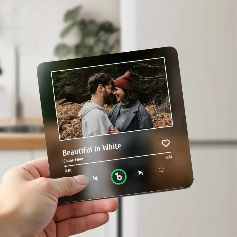 Spersonalizowany Magnes Na Lodówkę Z Muzyką Spersonalizowany Magnes Z Piosenką Prezent Świąteczny Dla Niego - MyCustomBrickFigures