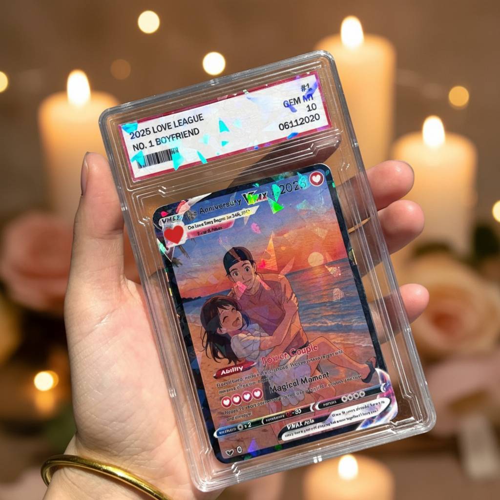 Spersonalizowana Karta Ze Zdjęciem Anime Vmax, Karta Z Grą Fantasy Anime, Prezent Na Walentynki Dla Pary - MyCustomBrickFigures