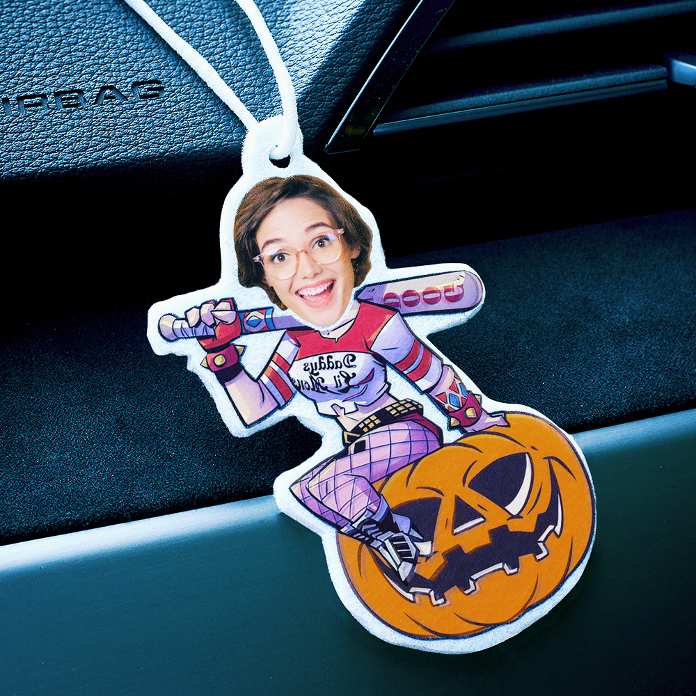 Custom Halloween Car Air Freshener Funny Rearview Mirror Ornament for Halloween Gift