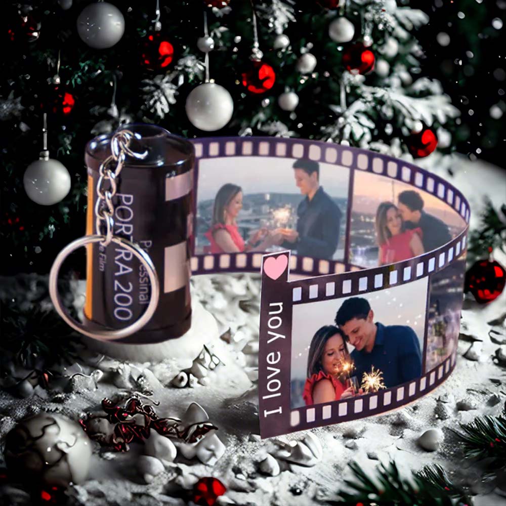 Christmas Gift Custom Text For The Film Roll Keychain Personalized Picture Camera Roll Keychain with Reel Album Customized Anniversary Gifts
