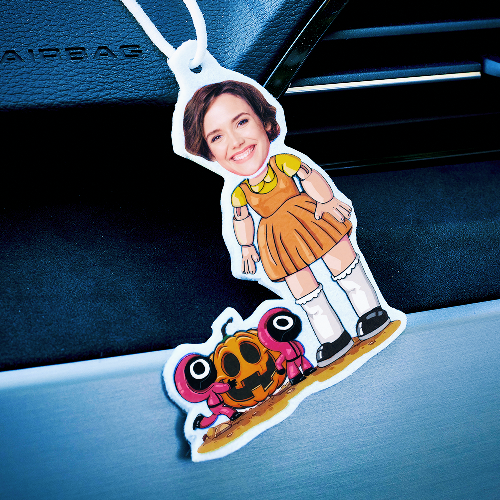 Custom Halloween Car Air Freshener Funny Rearview Mirror Ornament for Halloween Gift