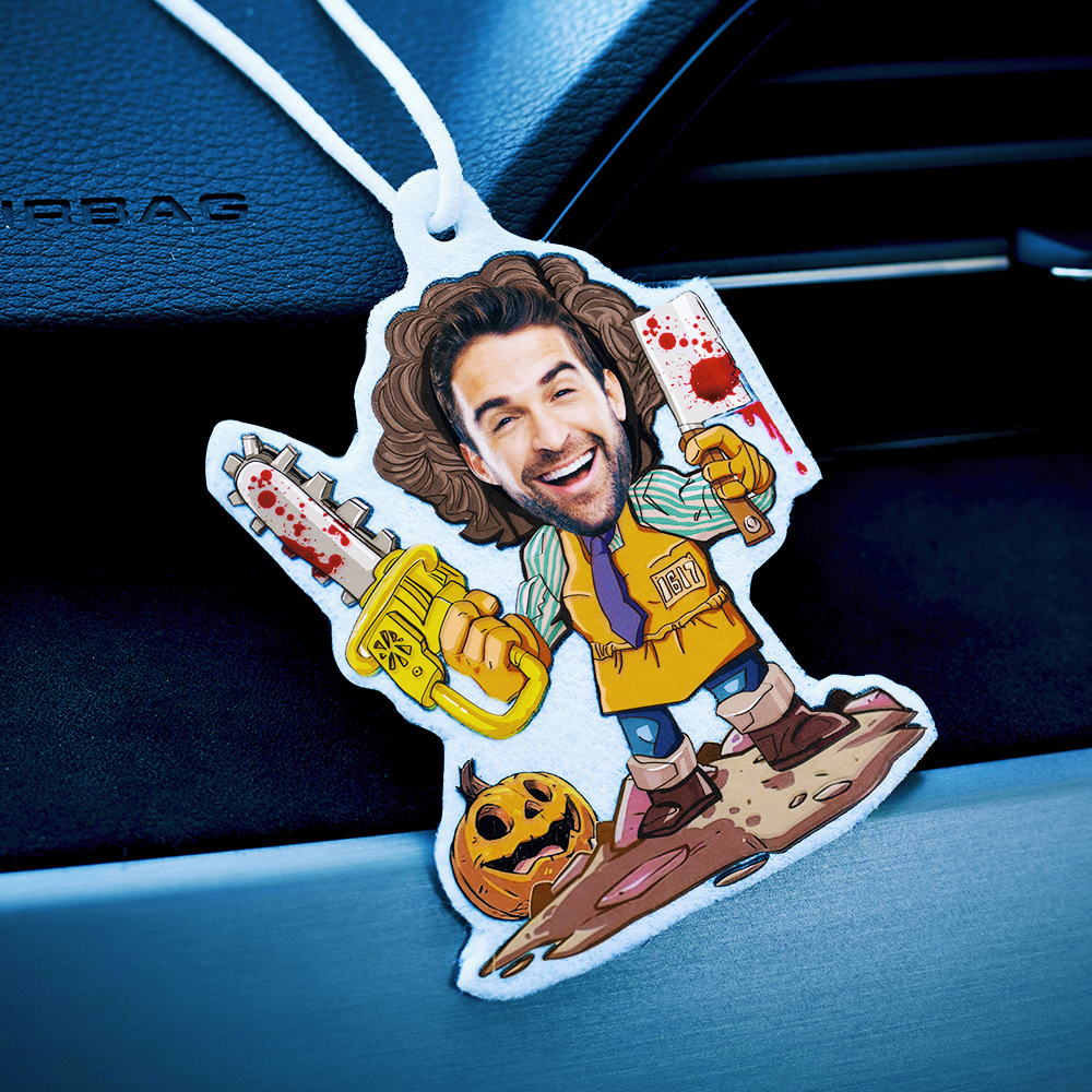 Custom Halloween Car Air Freshener Funny Rearview Mirror Ornament for Halloween Gift