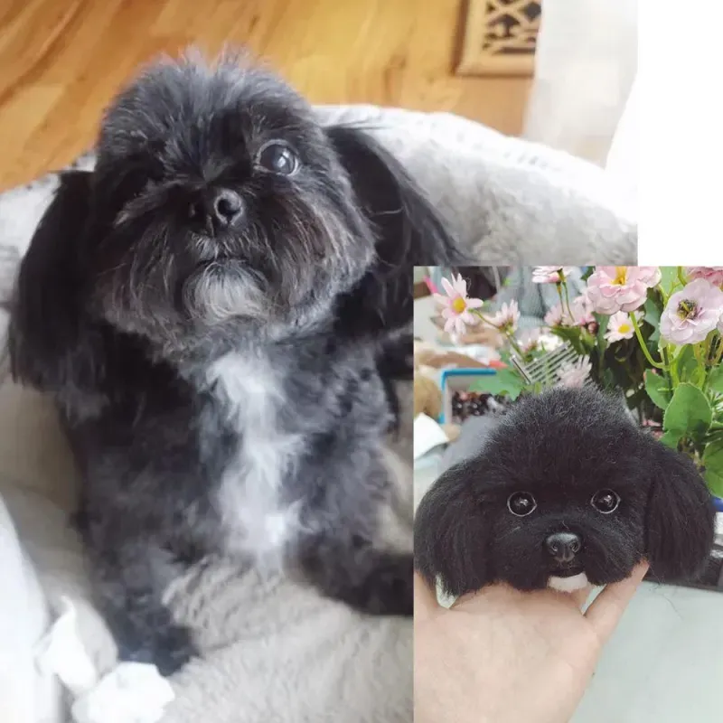 Custom Needle Felted Pet Keychain Ring Bag Accessories Dog Cat Realistic Replica Keychain Gift for Pet Lovers