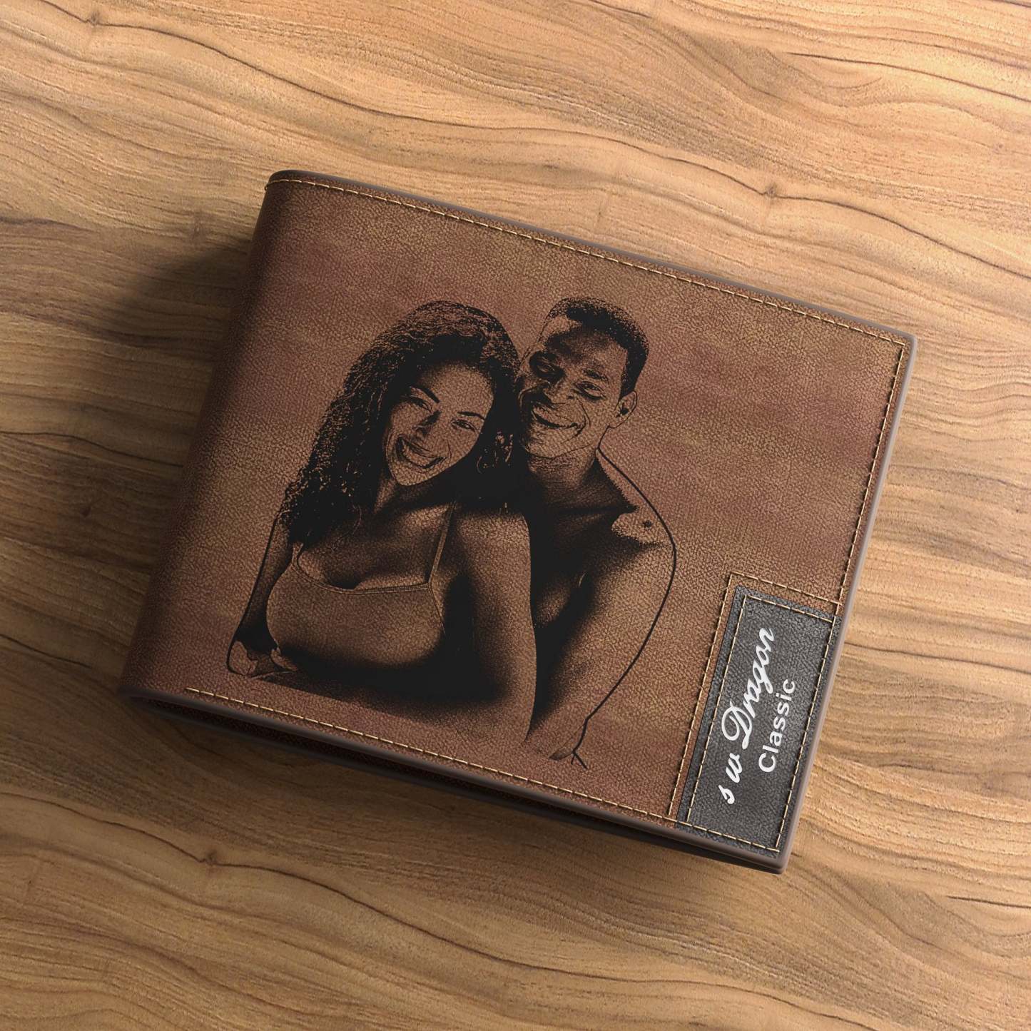 Men's Custom Photo Engraved Wallet Gifts For Him Father's Day Gifts