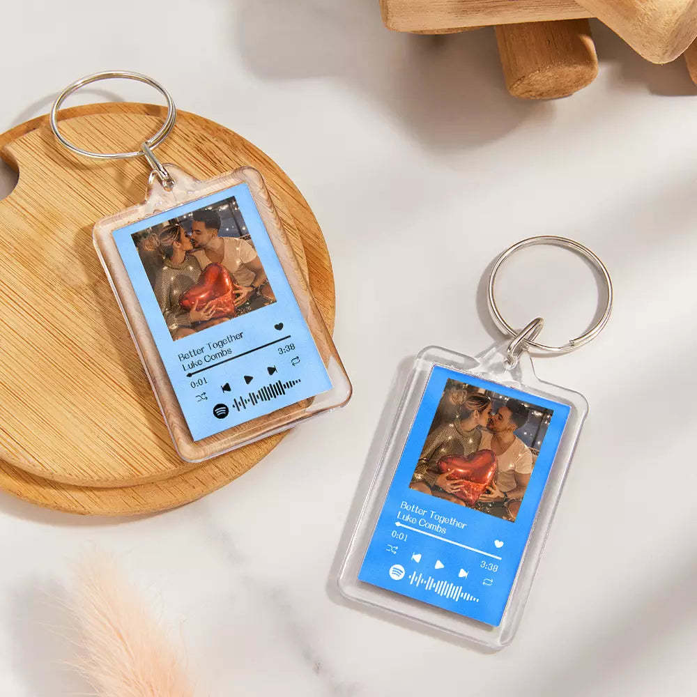 Gift For Lover Custom Spotify Glass Code Keychain 14 Colors Available - mycustomtirecover