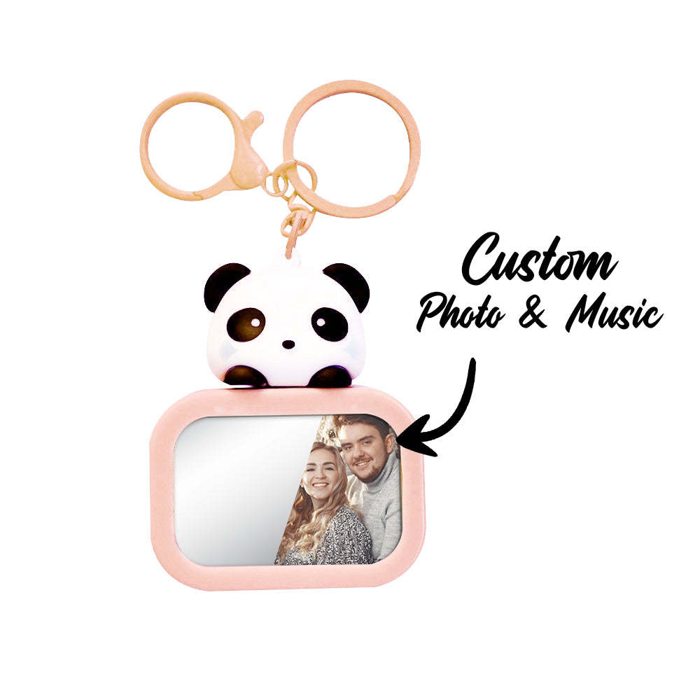 Custom Music & Photo Keychain with Light and Mirror The Perfect Person