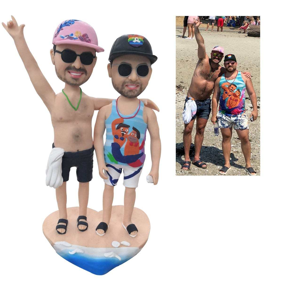 Couple Gifts Fully Customizable 2 person Custom Bobblehead With Engraved Text