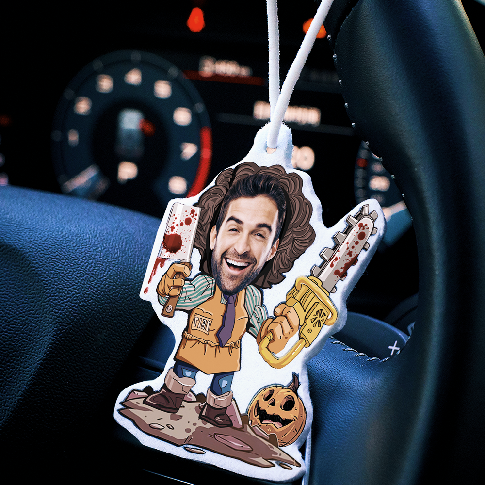 Custom Halloween Car Air Freshener Funny Rearview Mirror Ornament for Halloween Gift