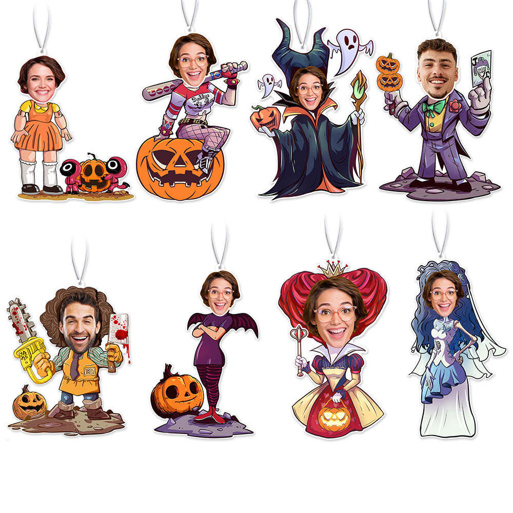 Custom Halloween Car Air Freshener Funny Rearview Mirror Ornament for Halloween Gift