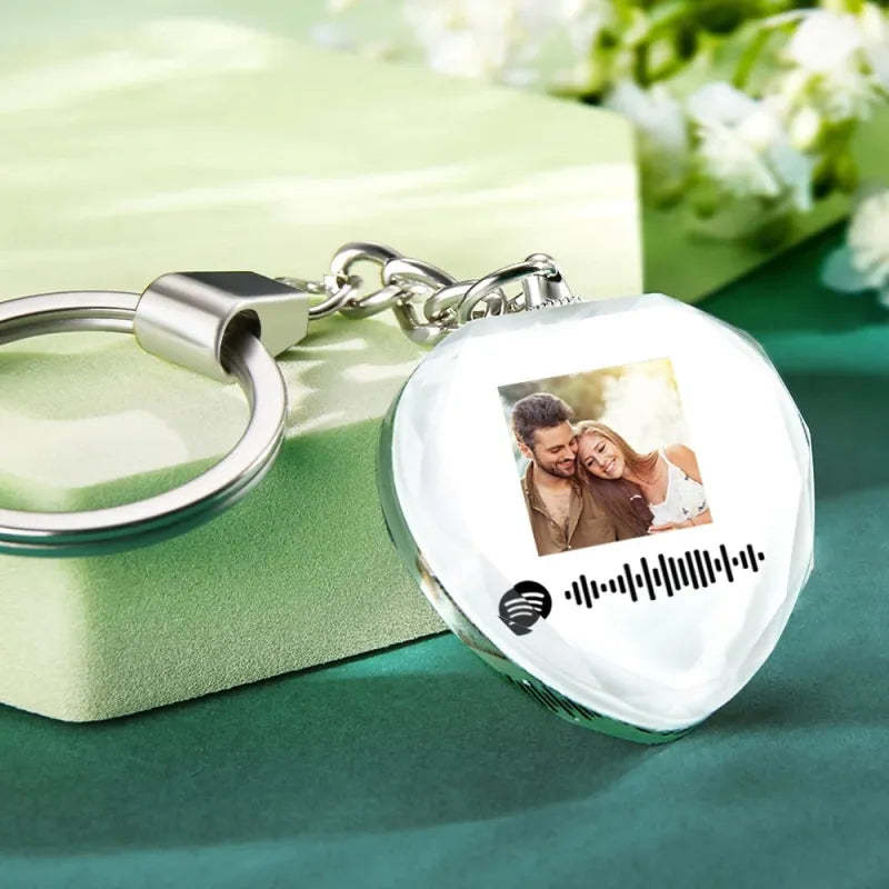 BUY 2 GET 20% OFF Personalized Spotify Keychain Custom Photo Engraved Spotify Music Plaque Gifts for Him