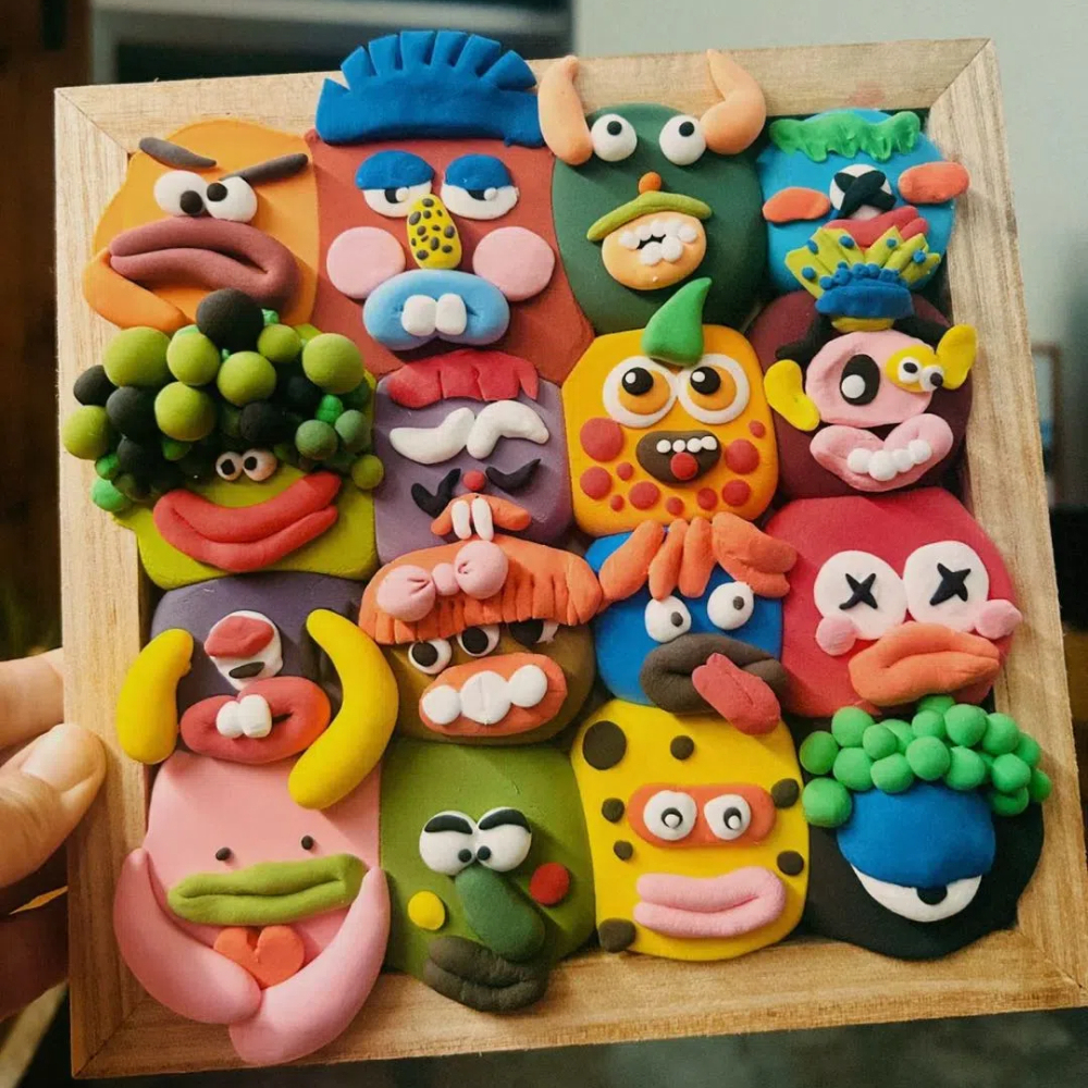 Valentine's Day Couple DIY Clay Painting Cute Monster Beautiful Gift For Her Let Your Imagination Run Wild