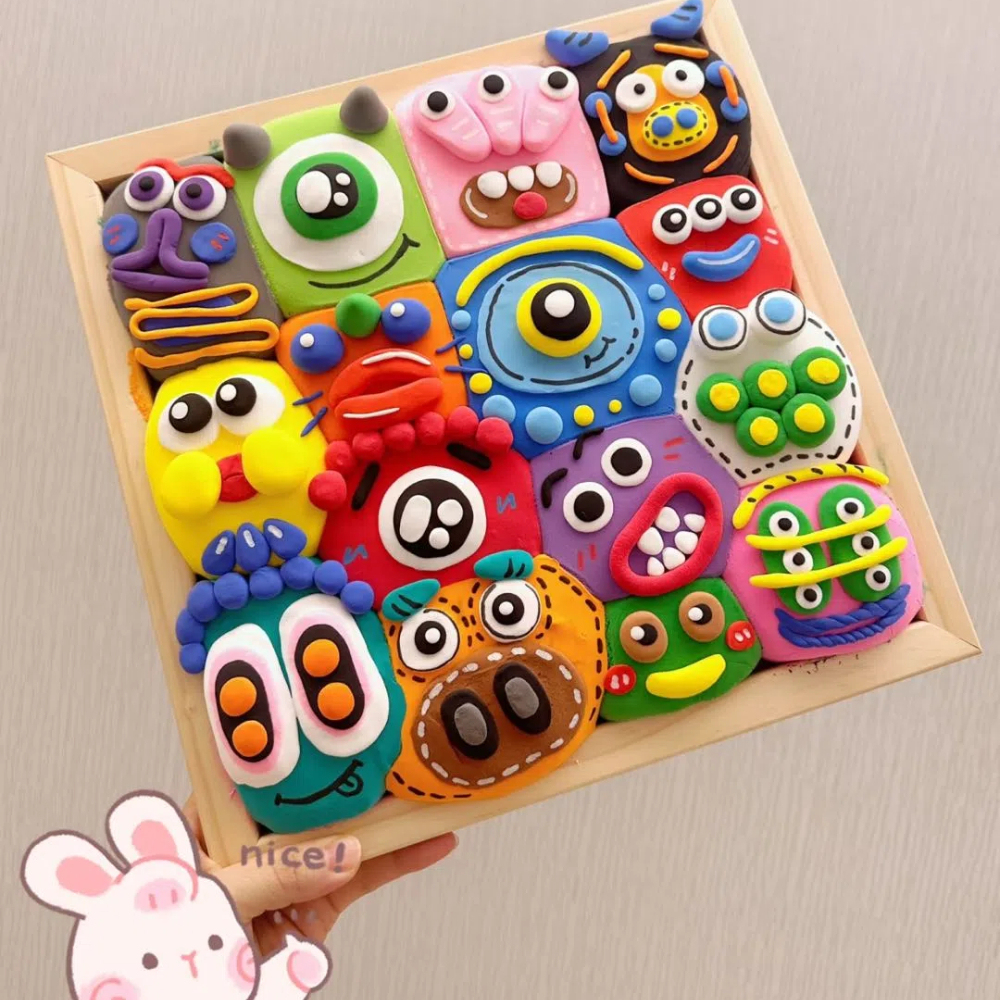 Valentine's Day Couple DIY Clay Painting Cute Monster Beautiful Gift For Her Let Your Imagination Run Wild