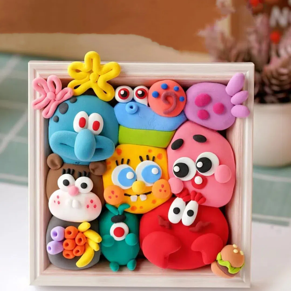 Valentine's Day Couple DIY Clay Painting Cute Monster Beautiful Gift For Her Let Your Imagination Run Wild