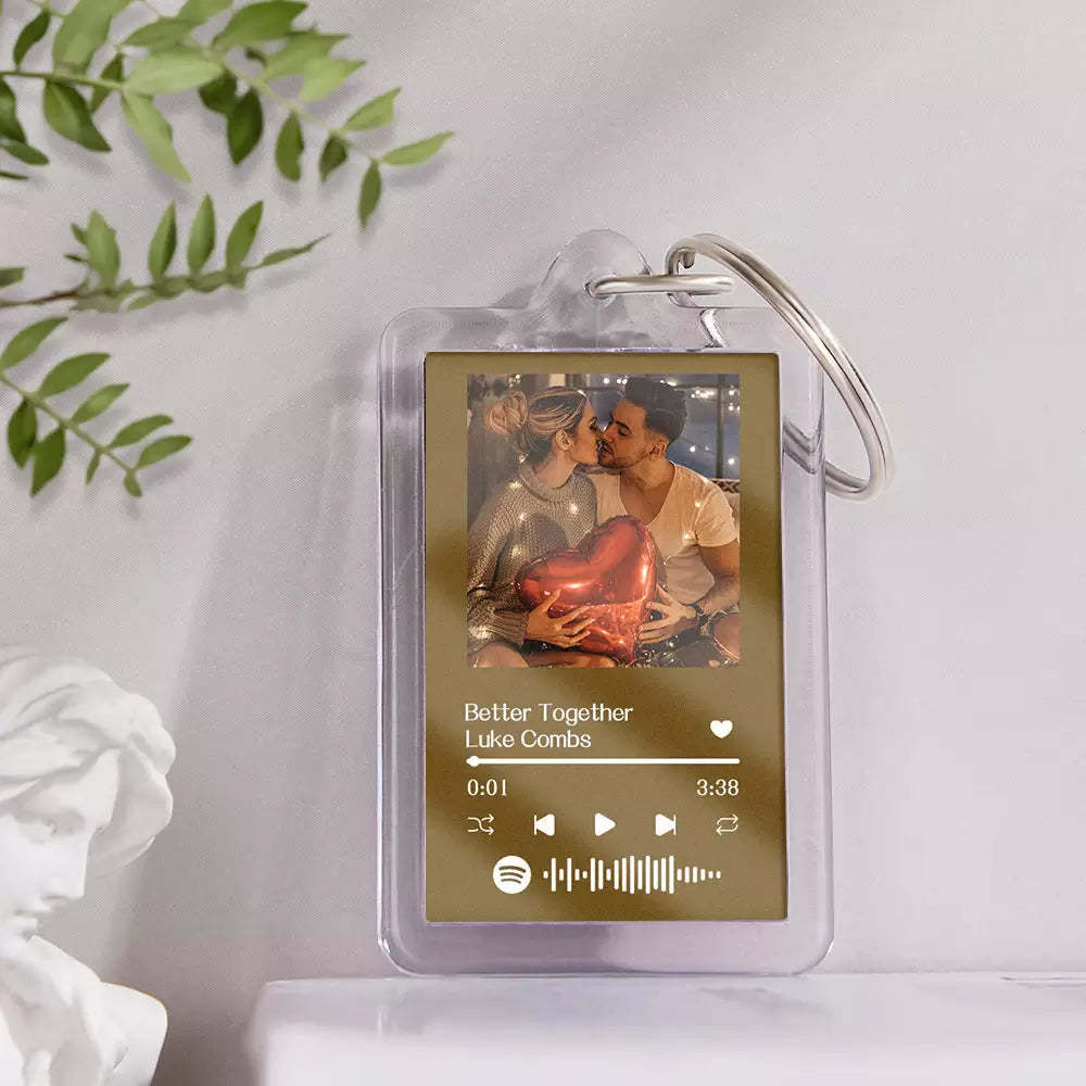 Gift For Lover Custom Spotify Glass Code Keychain 14 Colors Available - mycustomtirecover