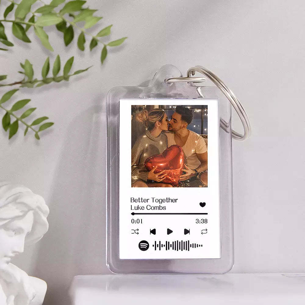 Gift For Lover Custom Spotify Glass Code Keychain 14 Colors Available - mycustomtirecover