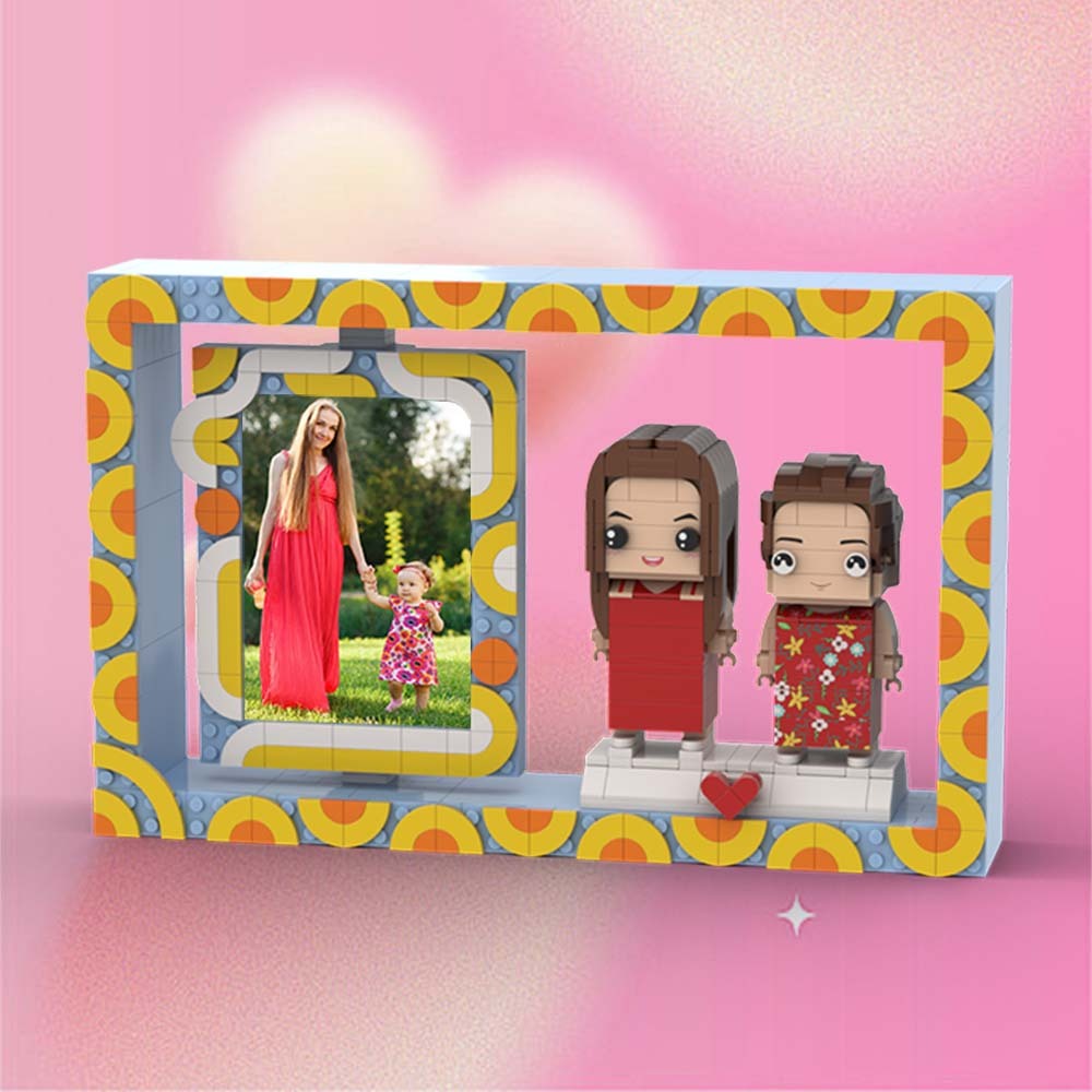 Full Body Customizable 2 People Photo Frame Customization Custom Brick Figures Small Particle Block Holiday Gift